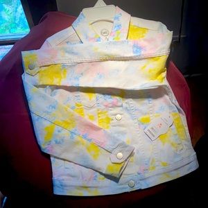 Wonder Nation size 7 Jean jacket, pastel tie dye